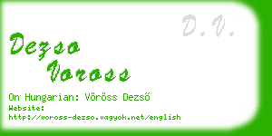 dezso voross business card